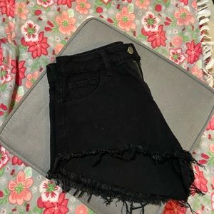 black denim shorts